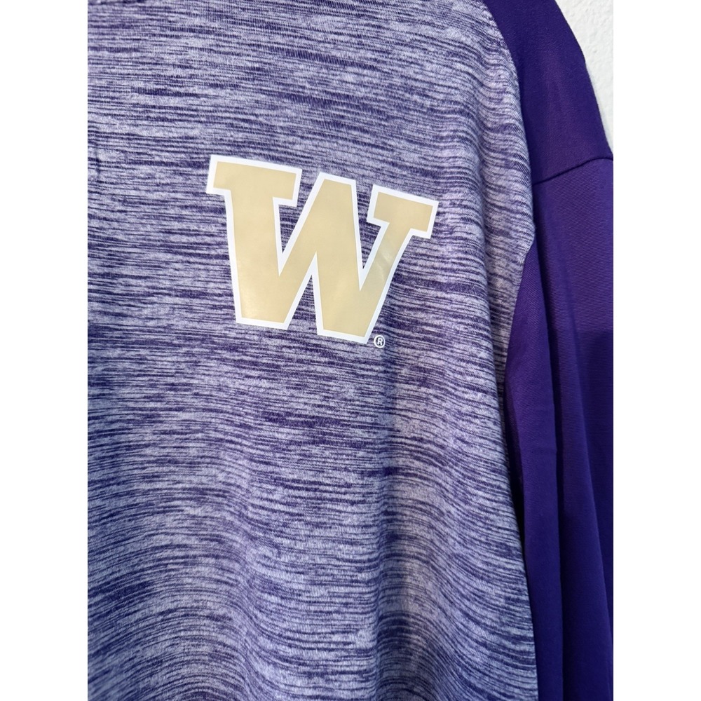 University of Washington Huskies Captivating Knit Pullover Shirt Large Zip L/S - Picture 2 of 6